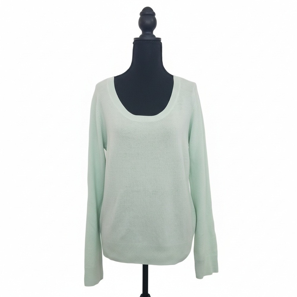 VINCE Mint Green Long Sleeve Scoop Neck Cashmere Sweater Size Large $295